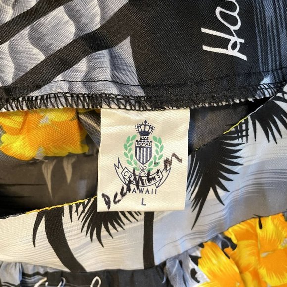 Royal Creations Gray Yellow Black Stormy Hawaiian Sunset Midi Muu Muu Size L - Picture 4 of 5